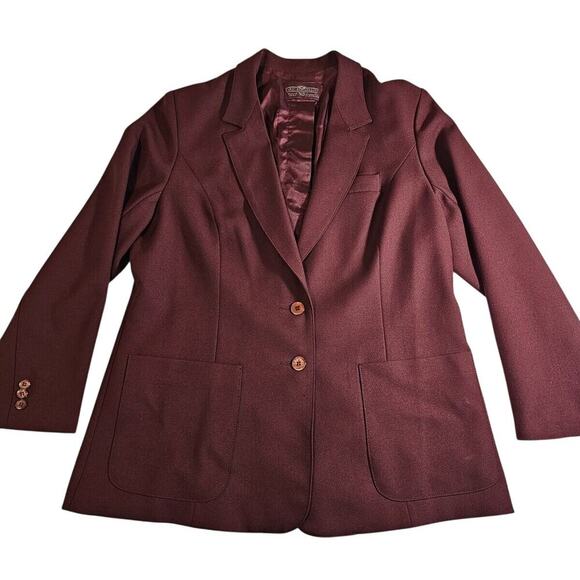 Vintage Levi’s Burgundy Blazer – Preppy 70s Structured Tailoring - Picture 1 of 9